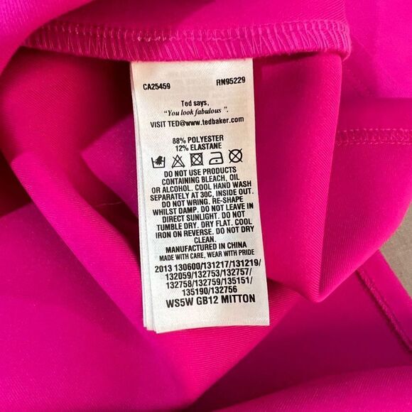 Ted Baker hot pink scuba sleeveless fit & flare mini dress ted size 0 or US 2 - Picture 8 of 10